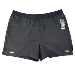 NWT MTA Sports Shorts Mens 2XL Black Running Elastic Waist Stretch Liner